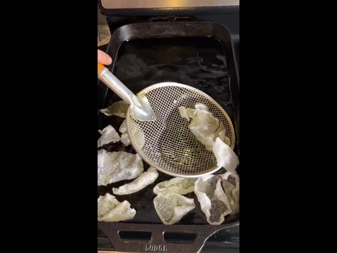 Crispy Rice Chips (fried in cast iron)