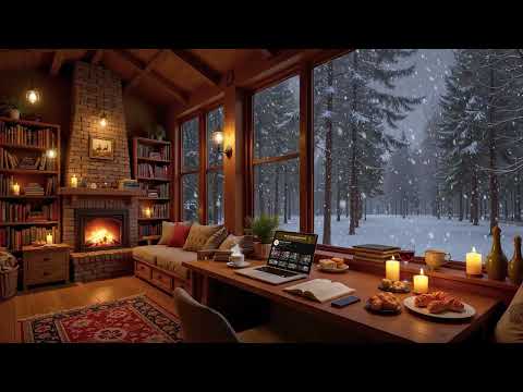Exquisite Winter Jazz Café ☕ Quiet Coffee Shop Ambience & Soft Jazz for Study & Work
