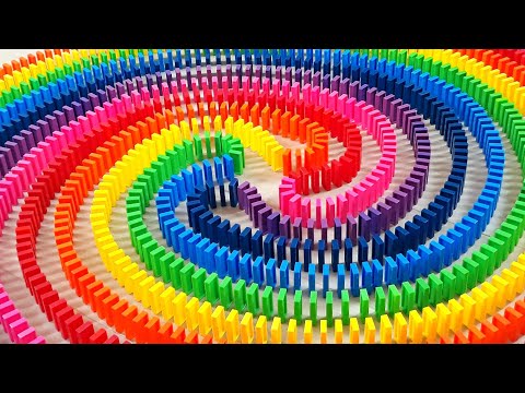 AMAZING Rainbow Dominoes! | Satisfying Domino Screen Link