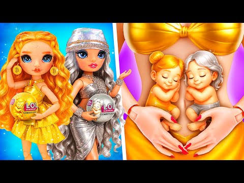 Gold & Silver Rainbow High Are Becoming Moms! DIYs for Dolls