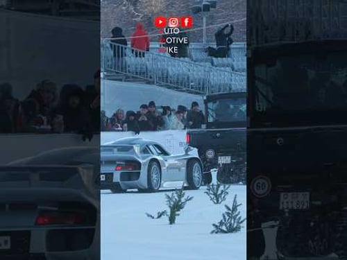 Porsche 911 GT1 towed off the ice!