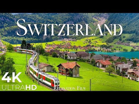 SWITZERLAND • 4K Relaxation Film: Winter to Spring • Relaxing Music - Nature 4k Video Ultra HD