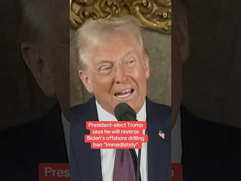 Trump says he will reverse Biden's offshore drilling ban "immediately" #shorts