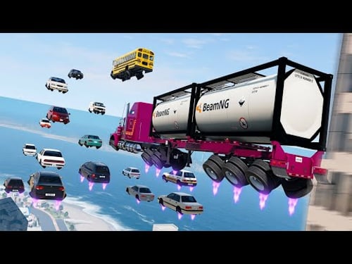 I Turned On Flying Car Traffic - BeamNG drive