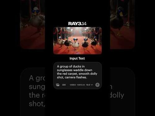 This is Ray3.14 with Text-To-Video. Generate ideas in native 1080p with smarter prompt adherence.
