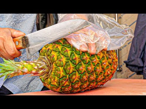 달인의 현란한 스킬! 인기많은 길거리 과일 자르기 달인 모음 Amazing Korean Fruit Cutting Skills - Korean Street Food