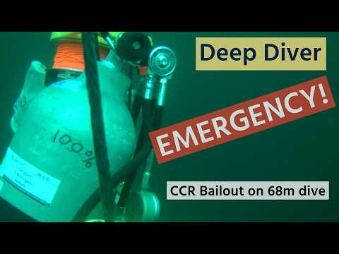 CCR Rebreather Bailout - Real Diving Emergency at 70m