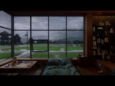 Tranquil Summer Countryside In The Rain | Rain Sounds, RainOnWindow Sounds