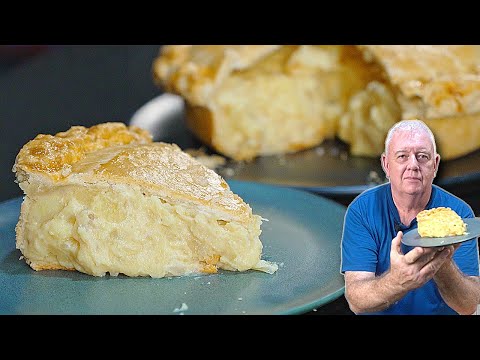 Cheese & Onion Potato Pie - OLD-school COMFORTING pie.