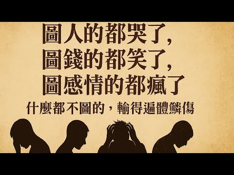圖人的都哭了,圖錢的都笑了,圖感情的都瘋了,什麼都不圖的,輸得遍體鱗傷#图什么#情感结局#人生百态#爱情观#人生哲理 #人生感悟 #人生 #心理学 #心理 #心靈成長 #youtube