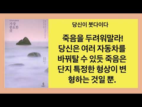 아디야샨티의 가장 중요한 것 오디오북- 죽음은 근본적 종말이 아니다. 죽음 후에도 생명은 늘지 않고 줄지 않으며 우리도 늘거나 줄지 않기 때문에.