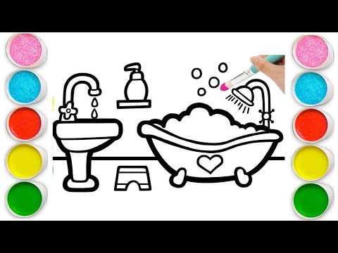 Drawing Cute Bathrooms For Children.