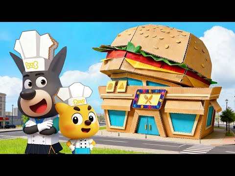 Cardboard Cafe Adventure for Kids | Fun Story | Kids Cartoon | Sheriff Labrador