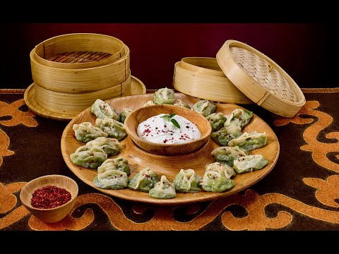 Green marbled manti, according to Stalik Khankishiev's recipe!