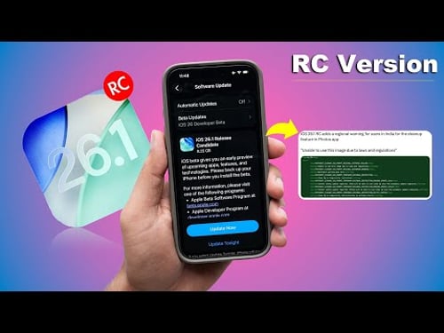 iOS 26.1 RC Released 🔥 | New Features, Performance, Battery Life (HINDI)