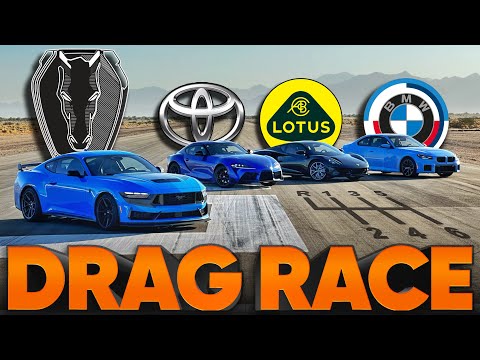 2024 Mustang Dark Horse vs Lotus Emira, M2, Supra, Camaro, Challenger — Cammisa Ultimate Drag Race