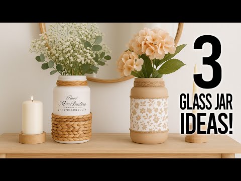3 Amazing Vase Ideas from Old Jars | You'll Love It 🌿