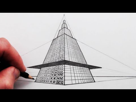 How to Draw 3-Point Perspective: Skyscraper Building
