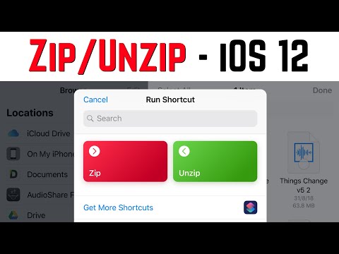 How to ZIP and UNZIP in iOS 12 using Shortcuts (iPhone/iPad)