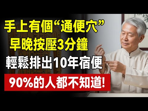 手指上的“通便穴”,排便前按3分鐘,宿便自己走,別再花錢買瀉藥!