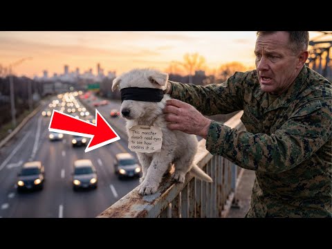 A Marine Found a Blindfolded German Shepherd Puppy on a Bridge — One Wrong Move Could Mean the End.