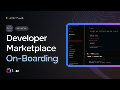 Developer Marketplace On-Boarding: Session 1