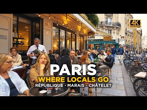 PARIS LATE AFTERNOON WALK 4K 🇫🇷 | Le Marais & Parisian Life (Republique to Châtelet)