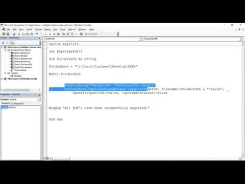 Export Multiple Sheets to a Single PDF - Excel VBA