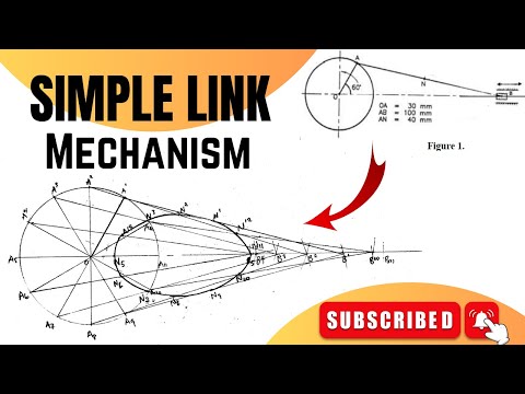 CRANK MECHANISM - Simple link mechanism in technical drawing