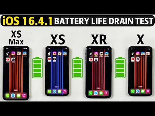 iOS 16.4.1 Battery Life Drain Test - iPhone XS Max vs iPhone XS vs iPhone XR vs X Battery Test 2023