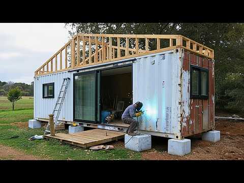 Young Couple Builds DIY CONTAINER HOME With TERRACE | Start to Finish by @Construyendo-Juntos