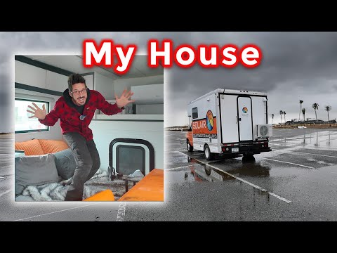 Living in a van during a rain storm with Bluetti Elite 200 V2