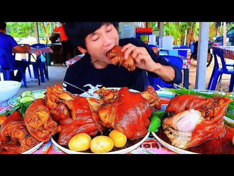 Mukbang Kinh Hoàng 3 Đùi Heo Hầm Với Sốt Hải Sản Siêu Cay | Thử Thách Một Mình Ăn Hết!