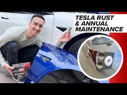 Annual maintenance and rust concerns on a Tesla Model 3