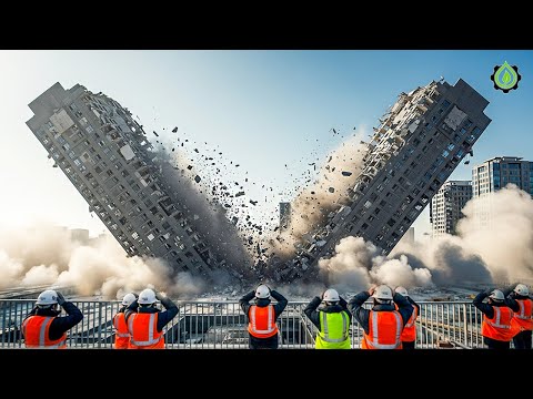 Extreme Dangerous Building Demolition Compilation | Amazing Dangerous Crane Operator Skills #24