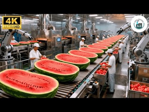 Inside Watermelon Factory: How Millions Of Melons Are Crushed Into Juice (Full Process)