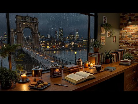 Cozy Jazz Piano by the Rainy City Window ๐ Soft Jazz Music for Study, Work & Creative Flow