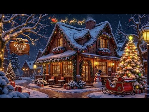 Warm Christmas Jazz Music 2026 - Christmas Night Ambience With Gentle Snowfall & Relaxing Jazz