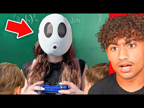 GAMER GIRL HIDES HER FACE AT SCHOOL!!