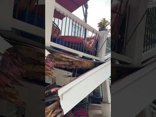 Our deck collapsed mid June 2025. #homeimprovement #deck #deckcollapse