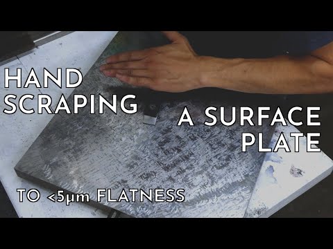 Hand Scraping a Surface Plate to Sub 5 Micron / A - Grade Flatness