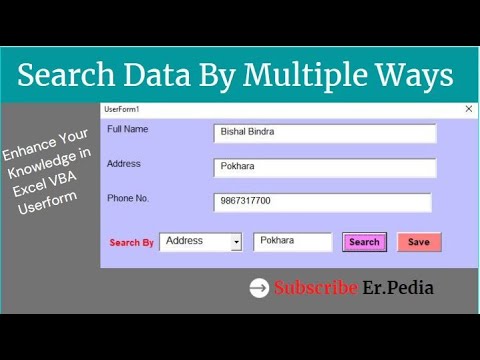 Excel VBA Userform Search and Display | Search Button