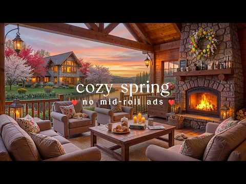 🌷Cozy Spring Jazz (NO MID-ROLL ADS) – Calm Coffee Shop Ambience for Productivity