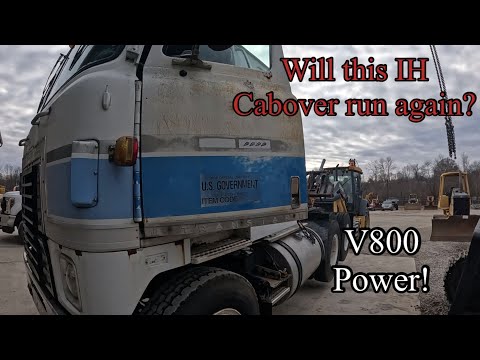 We try to revive an abandoned ex government IH Transtar Cabover semi tractor V800 IH power!