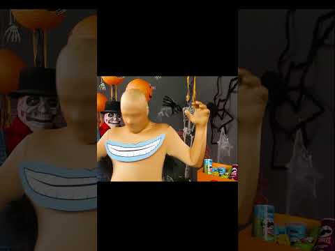 The guard is playing with the jelly eyes