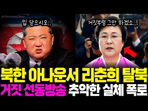 북한 아나운서 리춘희 탈북, 눈물의 기자 회견장에서 폭로한 '평양 낙원'의 추악한 실체.. 나는 늙은 인질이었다..!ㅣ탈북감동사연ㅣ탈북스토리ㅣ북한이야기ㅣ김정은ㅣ리춘희