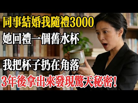 同事結婚我隨禮 3000,她回禮一個舊水杯,我把杯子扔在角落,3 年後拿出來發現驚天秘密!