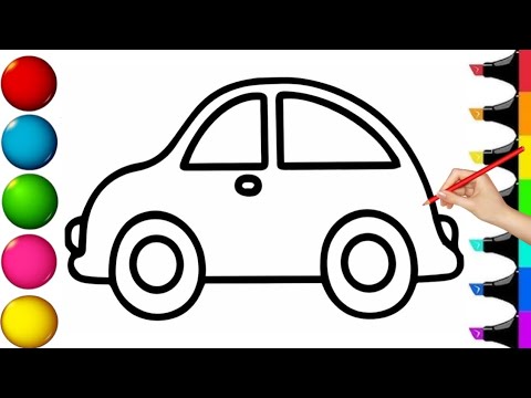 Simple Car Drawing and Coloring | Fun Art for Preschool Kids