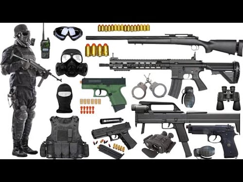 Special Forces military toy gun set unboxing, M416 rifle, Glock pistol, 98K sniper rifle, bomb
