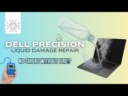 Dell Precision 5570 No power repair: Liquid damage and the escape of the magic smoke.